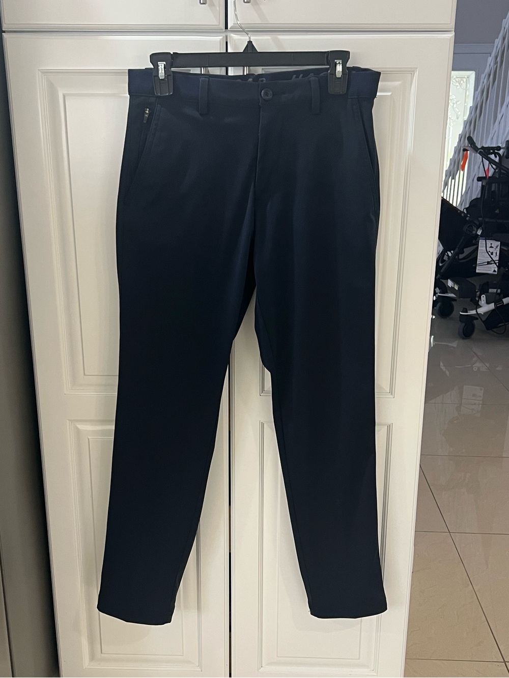 Haggar Men's Navy Blue slim fit, tech pants size 30x30